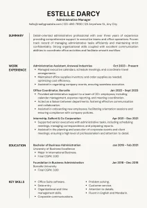 Green and Black Professional Corporate ATS Resume